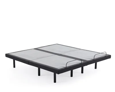 Massage Adjustable Metal Bed Frame Wireless USB Anti-Snore Twin XL Gray Folding Home Electric Modern Bedroom Furniture