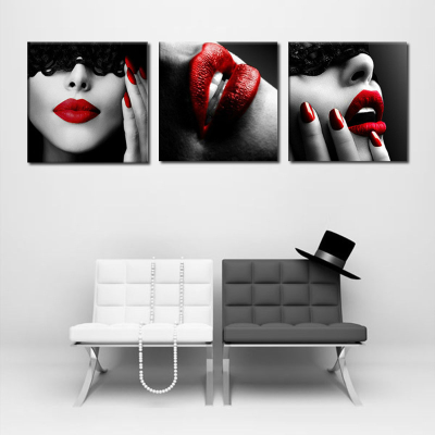 Woman Sexy Red Lips Poster Wall Art Canvas Painting Nordic Wall Pictures for Living Room or Bedroom Decoration Picture Art Print