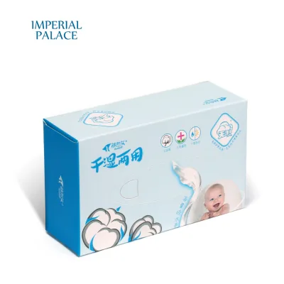 Wet and Dry Cotton Soft Tissues for Sweet Care and Baby Cleansing Face, Hands and Body Disposable Wipes