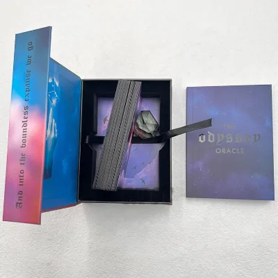 Magnetic Flip Box Pack Tarot Oracle Deck Affirmation Custom Printing with Book Shape Box
