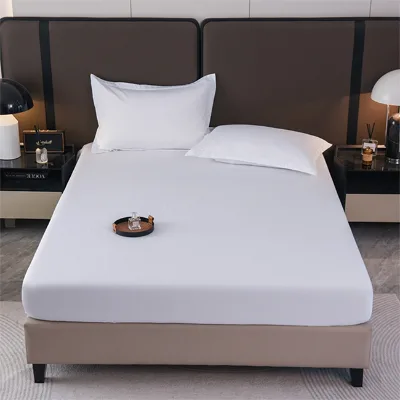 Best Selling Star Hotel 80s Pure White Comfortable Pure Cotton Sheets and Fitted Sheets