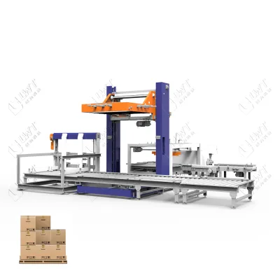 Fully Automatic Carton Packing Conveying Stacking  Palletizer Line Made in China Factory