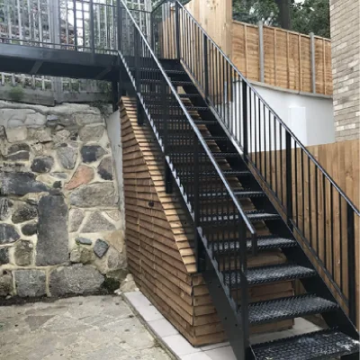 High Quality Outdoor Anti-slip Stair Safety Exterior Staircase with Simple Design