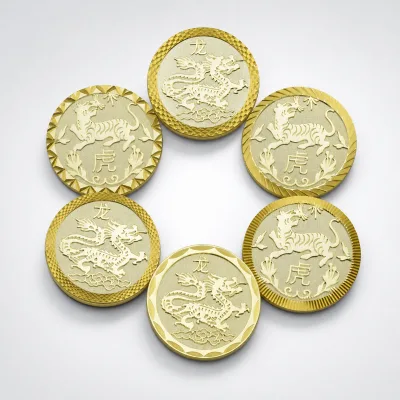 Wholesale Free Samples Cheap Custom Logo Engraved Blank Challenge Metal Plated Stamping Collectible Souvenir Gold Coin