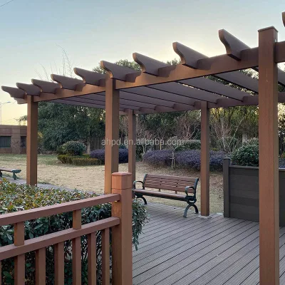 Strong Structure Weathering Resistance Outdoor Building Decorating WPC Pergola