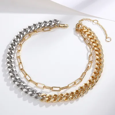 KJ Custom Layered Big Thick Chain Necklace Classic Chunky Gold Chain Necklace