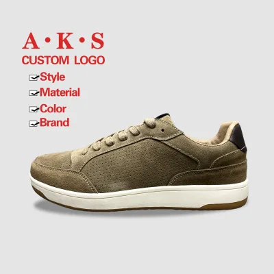 Factory Price Custom Men's Non-slip Suede Leather Shoes Lightweight Men's Shoes Fashion Trend Outdoor Walking Shoes