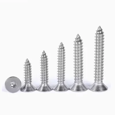 Stainless Steel 304 Hex/Hexagon Socket Flat Head Cap Self-Tapping Screw (St3.3-St5.5)