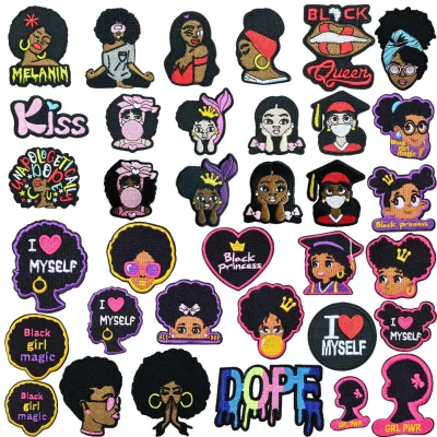 BLACK GIRL MAGIC Embroidered Patches You Are Strong GOD SAYS Patch Iron-On GRL PWR Patches for Designing Hats and Jackets