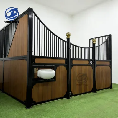 Complete Horse Stall Equipment with Galvanized Partition Customized Front Door for Prefabricated Equestrian Farm Horse Stable