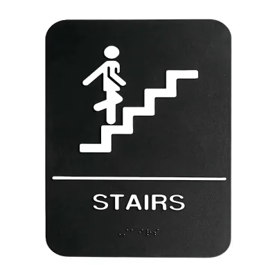 ADA Stairs Sign - Acrylic ADA Compliant Stairway Sign with Braille for Commercial Buildings - ADA Compliant