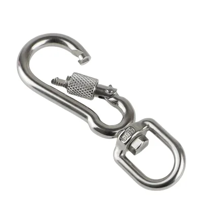 304 Stainless Steel Dog Leash Buckle Universal Figure-Eight Pet Leash Connector with Rotating Ring Pet Leash Accessory