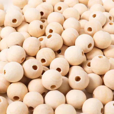 Natural Unfinished Round Loose Wood Beads, Wooden Spacer Beads for Crafts, Decorations & DIY Projects