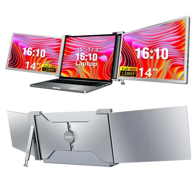 14 inch double screen laptop lcd monitor computer interactive display 1080p resolution screen shenzhen factory