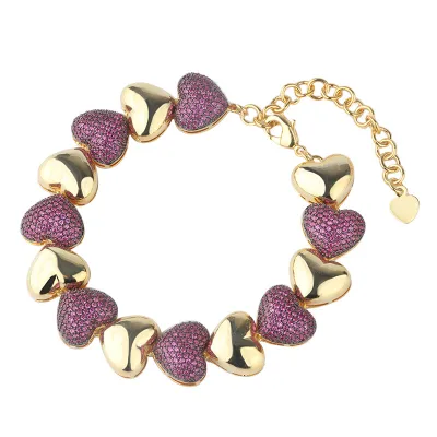 2020 Cubic Zirconia Heart Tennis Bracelet Jewelry For Ladies