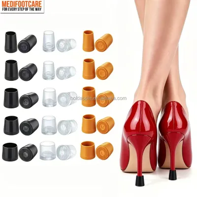 Silicone High Heel Covers Plastic Shoe Heel Protector for Grass High Heel Guards in Shoe Care Kit for Wedding Party HA01502