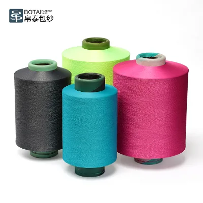 Colorful Polyester/Spandex Covered Air Yarn OE Open End High Strength Tenacity for Socks Gloves Knitting Raw Pattern Use for