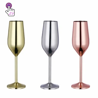 Stainless Steel Gold/cooper Plated Wine Glasses Unbreakable DIY champagne Wine Glasses