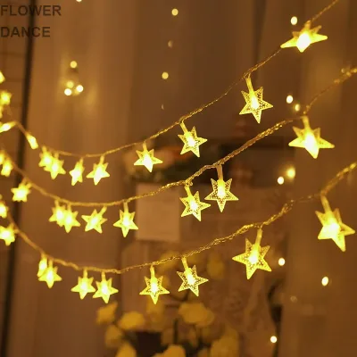 Outdoor Christmas Lights Star Shaped Led String Light Wedding Room Decoration Holiday Light 20led Battery Box
