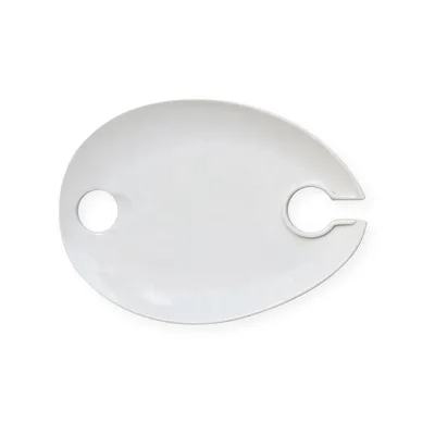 Western Market Hot Sale Bulk Design Party Use Melamine Plate with Wine Cup Holder