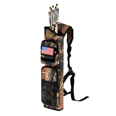 Heavy Duty Arrow Quiver Hunting Training Archery Arrow Back Quiver Holder Shoulder Bag Pouch, Back Quiver with Molle System