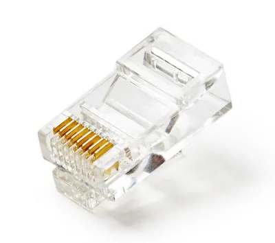 RJ45 Ethernet Plug 8p8c Connector Network Modular Plug Transparent Ends UTP Cat5e/Cat6/Cat7 Crystal Head Unshielded Male Plug
