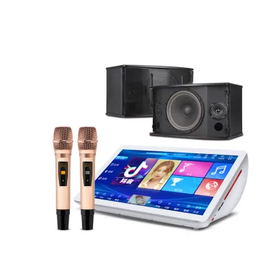 Inandon 2023 3in1 Home Wireless Microphone 19'' Touch Screen Smart Display 500GB Storage Music/Video/Game Korean Karaoke Speaker