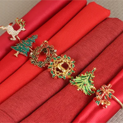 Candy Design Christmas Napkin Rings for Cloth Napkins Holiday Party Dinner Table Decor