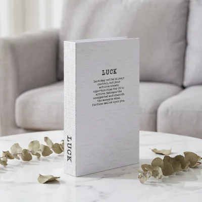Premium Textured Artificial Linen Books Custom Slogan Printing Commercial Space Showcase Display Decor Dummy Book