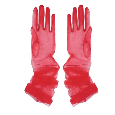 Wholesale Bridal Wedding Veil Gloves Camellia Opera Halloween Black Full-Long Arm Sleeves Long Mesh Party Gloves