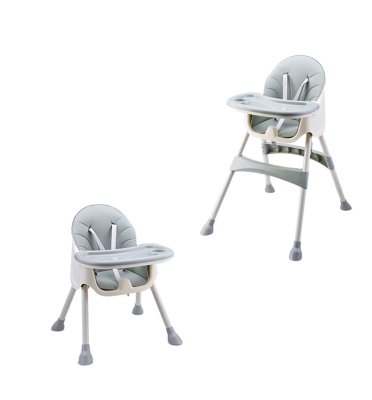 Convertible 3-in-1 Baby High Chair for Infants & Toddlers Cushion with Removable Tray Plastic Feeding Sitting Eating High Chair
