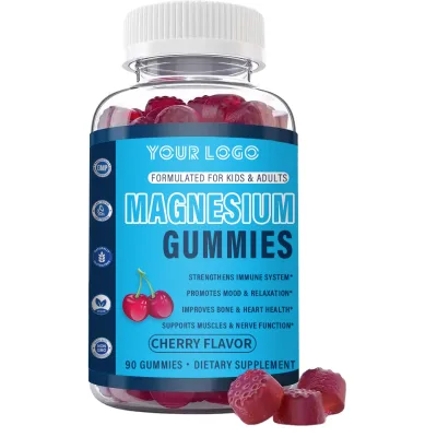 Magnesium Supplement Manufacturer Magnesium Complex Gummies Essential Mineral for Overall Health Cherry Flavor Sports Nutrition