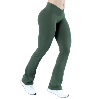 High-waisted Straight-leg Pants with a V-shaped Waist, Loose-fit Flared, Slimming and Long Athletic Outdoor Fitness Trousers