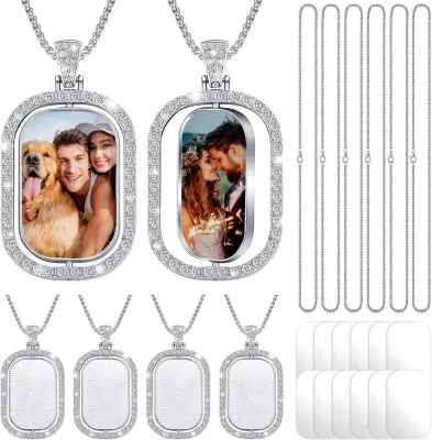 Hot Selling TEMU Blank Embryo Sublimation Print, square diamond studded Heart-shaped Cross Valentine's Day Decoration