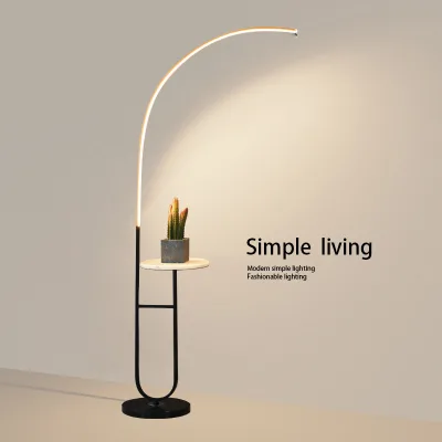 Modern Creative LED Floor Lamp With Drum Style Aluminum Body for Living Room Study Office Bedroom With LED Night Light