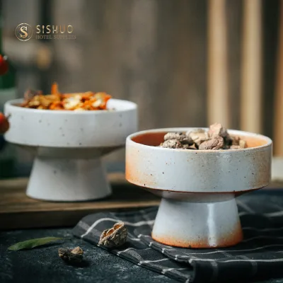5Inch High Feet Ceramic Ice Cream Bowl Porcelain Dessert Bowls Creative Dessert Baking Cake Bowl