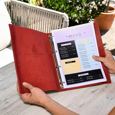 Reliable Quality Handmade Illuminated Leather Restaurant Equipment Fancy Hotel Menu Folder