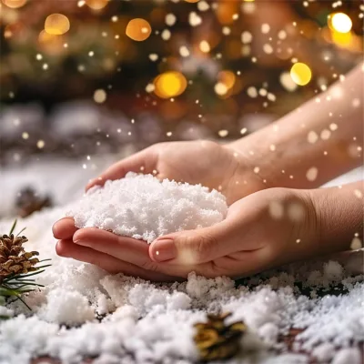 11 oz Artificial Snow, Fake Snow for Christmas Village and Tree Snowflakes Easy Christmas Decoration, Faux Snow Powder