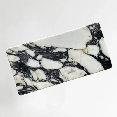 100% Natural Marble Serving Tray Luxury Calaccata Viola Marble Storage Tray for Home Decor Stone Tray for Bathroom Kitchen