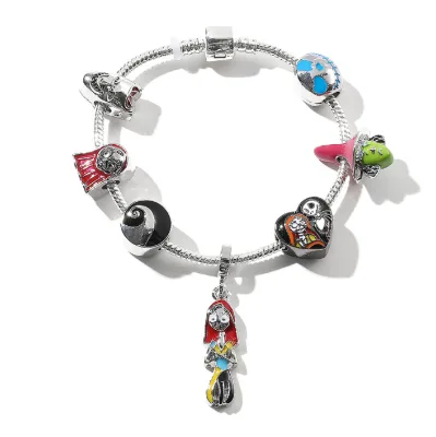 Latest Halloween Slap Band Bracelet Skull Gothic Movie Charms Bracelet