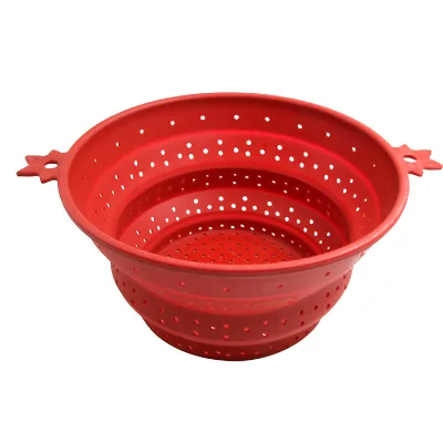 New Design Kitchen Collapsible Colander Silicone Strainer Space Saver Folding Strainer Colander