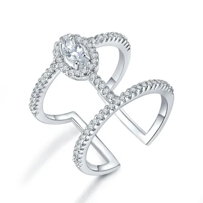 Easy Open Silver Ring Fashion Broad Band Adjustable Ring