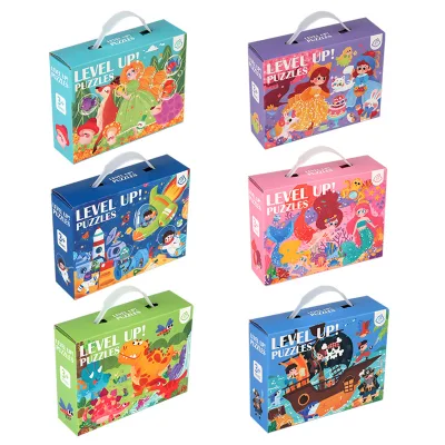 Early Education Cartoon Animal Six In One Gift Box Jigsaw Puzzle Toy Paper For Kindergarten Baby 2 To 4 Years Old Boys And Girls