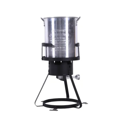 Aluminum Seafood Boiler Steamer Propane Gas Stove Outdoor Fryer Cooker 30QT Turkey Fryer for Camping Catering Cooking