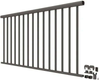 6' X 36' VersaRail Winchester Aluminum Rail Kit Matte Bronze Metal Frame Farm Fence Pressure Treated Wood Nature Type Rodent