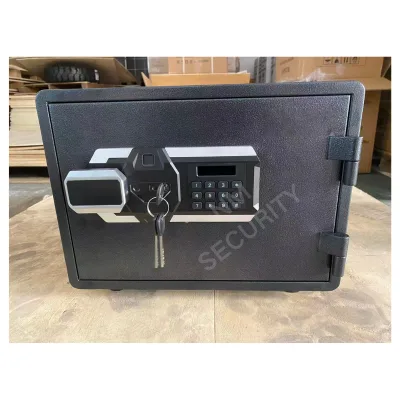 Small Size 30cm High ETL Fire Time 1hour Fireproof Water Resistant Biometric Fingerprint Electronic Safe Locker Box