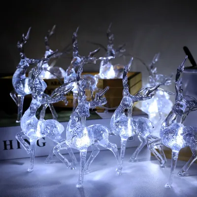 1.5m/10LED 3M 20LED Christmas String Lights Santa Deer Christmas Ornaments Hanging Xmas Tree Decorations IP65 Plastic