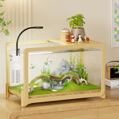 Creative Decorative Ecological Rectangular Desktop Aquariums for Turtle & Small Fish Tanks