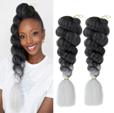 Factory Direct Low Temperature Flame Retardant Yarn 24 Inches 60g Single Weft Big Braid Hair
