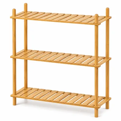 Custom Bamboo Shoe Rack Living Room Shoes Organizer Free Standing Shelf Entryway Closet Hallway Small Space Stackable Modern